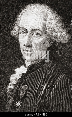 François Alexandre Frédéric Duc de La Rochefoucault Liancourt, 1747 - 1827. Le réformateur social français Banque D'Images