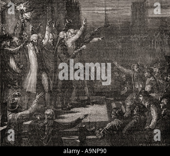 Serment civile, 1789. Gravée par P Blanpain après De La Charlerie. De l'histoire de la Revolution Francaise par Louis Blanc Banque D'Images