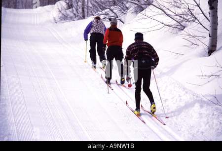 Un groupe ski à Sundance UT Banque D'Images