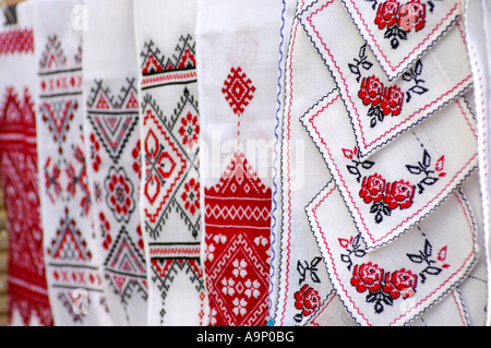 Serviettes ukrainien de la culture nationale de l'artisanat broderie folklore souvenirs Banque D'Images