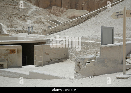 Entrée de la tombe de Tut Ankh Amon, Vallée des Rois, Louxor, Egypte Banque D'Images