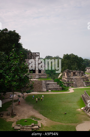 Palenque, Temple du Soleil, ruine archéologique maya et musée, Chiapas, Mexique Banque D'Images