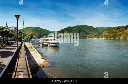 Bateau de croisière du Rhin à Boppard, Rhénanie, Rhin, Allemagne Banque D'Images