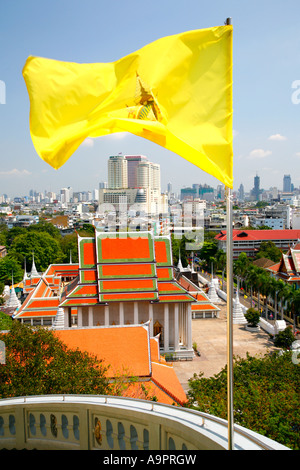 Face à Bangkok du Wat Saket (Le Mont d'Or), Thaïlande Banque D'Images