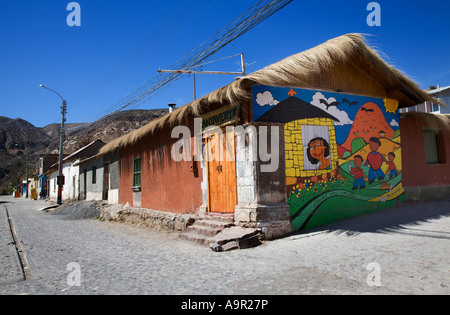 Village de Putre dans la Vallée de Lluta, Chili Banque D'Images