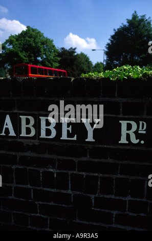 Ancienne Abbaye Road Sign London England UK Banque D'Images