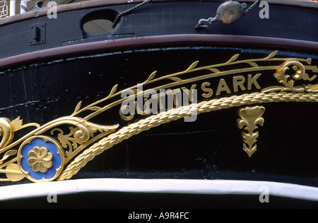 Arrière du thé clipper Cutty Sark 1869 Cale sèche dans la région de Greenwich London England UK Banque D'Images