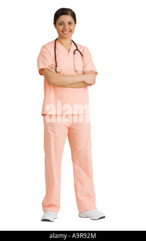 Indian female doctor with arms crossed Banque D'Images