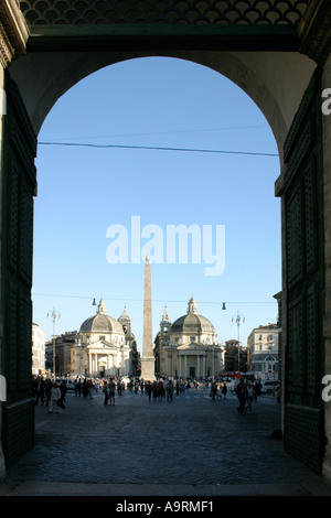 À la Piazza del Popolo à Rome, Italie. Banque D'Images