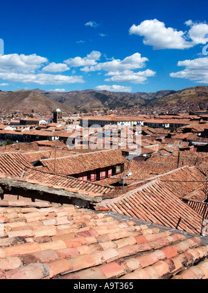 Roof Top dans la ville péruvienne de Cuzco, Pérou Banque D'Images