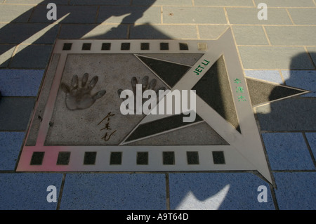 Jet Li plaque célébrant le cinéma de Hong Kong Tsim Sha Tsui Banque D'Images