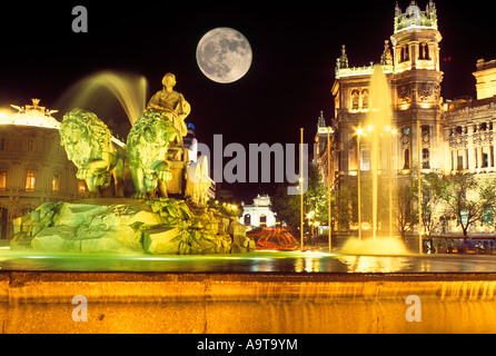 STATUE DE CIBELES Fontaine de Cibeles MADRID ESPAGNE Banque D'Images
