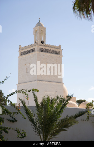 Minaret de la mosquée typique 'en' Houmt Souk Djerba Tunisie Banque D'Images