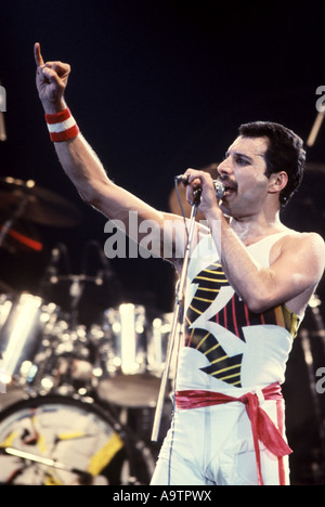 Reine - groupe du Royaume-Uni avec Freddie Mercury en septembre 1982 Banque D'Images