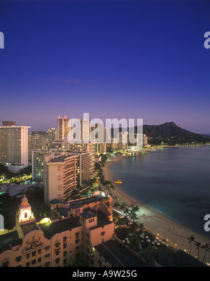 WAIKIKI ET HONOLULU DIAMOND HEAD OAHU HAWAII USA Banque D'Images