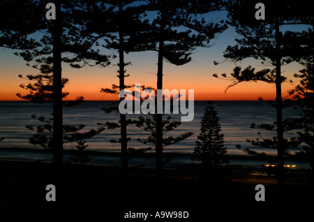 Lever de soleil sur Manly hêtre, Côte-Nord, Sydney Banque D'Images