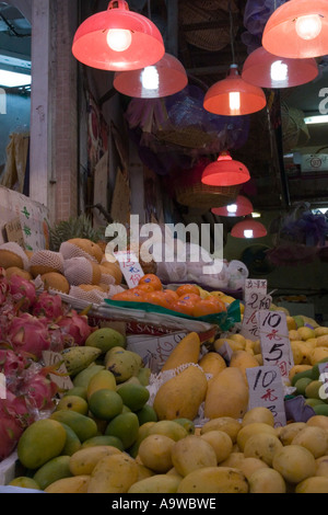 Un étal de fruits de Hong Kong Banque D'Images