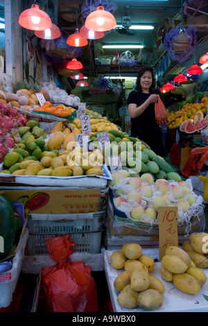 Hong Kong étal de fruits B Banque D'Images