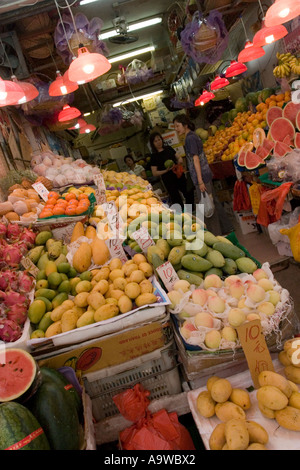 Hong Kong étal de fruits C Banque D'Images