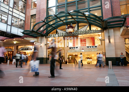 Pitt Street Mall et centre commercial de Sydney, Australie Banque D'Images