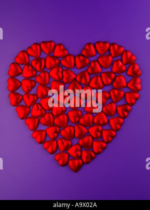 Chocolat Coeur rouge Banque D'Images
