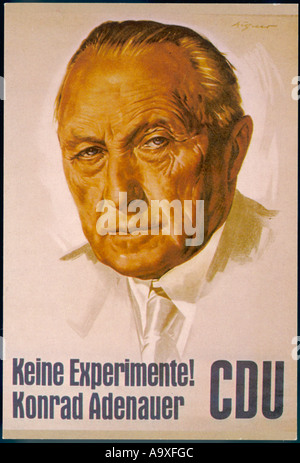 Konrad Adenauer affiche de campagne Banque D'Images