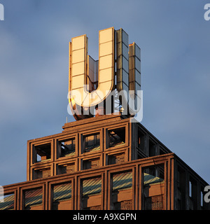 Le Dortmund U sur le toit de l'ancienne Union-Brewery, Allemagne, Rhénanie du Nord-Westphalie, Ruhr, Dortmund Banque D'Images
