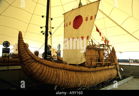 Thor Heyerdahl bateau musée pyramide papyrus Güimar Tenerife Banque D'Images