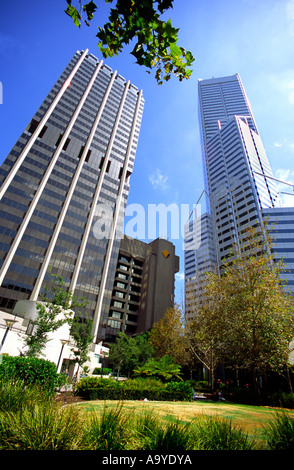 Le centre-ville de Perth Skyline W.A Etat d'Australie Occidentale Banque D'Images