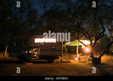 Camp de nuit à la Gibb River Road, Kimberleys, Australie, Westaustralia Banque D'Images