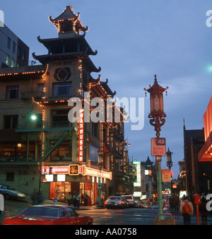 Grant Street dans le quartier chinois de San Francisco California USA Banque D'Images