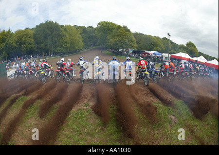 British Motocross Championship Racing à Hawkstone Park Shropshire England UK Banque D'Images