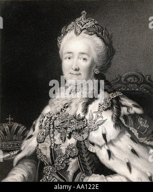 Catherine II ou la Grande Catherine, 1729 -1796. Né allemand impératrice de Russie. Banque D'Images