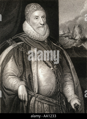 Charles Howard, 1 Comte de Nottingham aka 2 Baron Howard d'Effingham, 1536 - 1624. L'anglais lord High Admiral. Banque D'Images