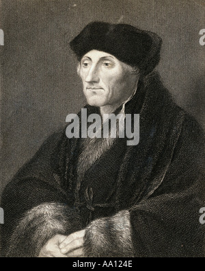 Desiderius Erasmus Roterodamus, alias ou Erasmus Erasme de Rotterdam, ch. 1466/1469 - 1536. Humaniste et théologien néerlandais Banque D'Images