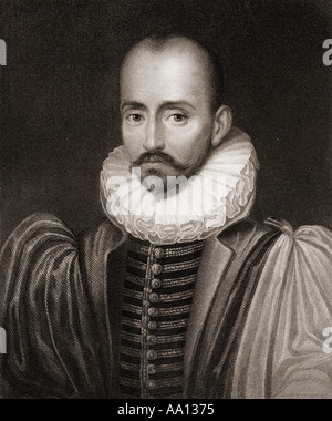 Michel Eyquem de Montaigne, seigneur de Montaigne, 1533 - 1592. Écrivain et philosophe français. Banque D'Images