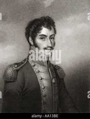 Simon Bolivar, alias le libérateur, 1783 - 1830. Soldat et homme d'Venezuelen, président de la Colombie et le Pérou. Banque D'Images