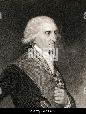 Bruno,1er baron de Rodney Rodney Stoke, 1718 - 1792. L'amiral anglais. Banque D'Images