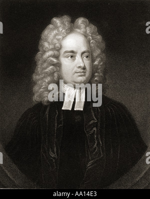 Jonathon Swift, pseudonyme Isaac Bickerstaff , 1667 - 1745. Auteur anglo-irlandais. Banque D'Images