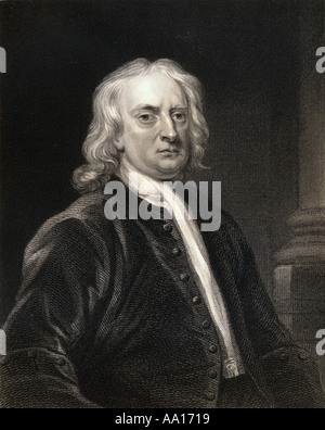 Sir Isaac Newton, 1642 - 1727. Mathématicien, astronome anglais, théologien, auteur et physicien Banque D'Images