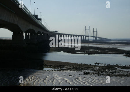 Le deuxième pont enjambant la rivière Severn, entre l'Angleterre et au Pays de Galles Banque D'Images