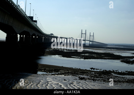 Le deuxième pont enjambant la rivière Severn, entre l'Angleterre et au Pays de Galles Banque D'Images