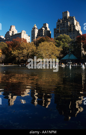 Central Park lac de plaisance Banque D'Images