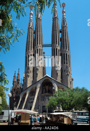 Basílica Temple Expiatori j de la Sagrada Familia, Eixample, Barcelone, Catalogne, Espagne Banque D'Images