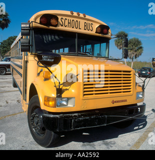 Avant d'un autobus scolaire, Florida, USA Banque D'Images