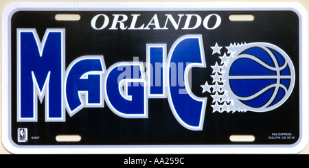 Souvenir des Orlando Magic Florida USA plaque immatriculation Banque D'Images