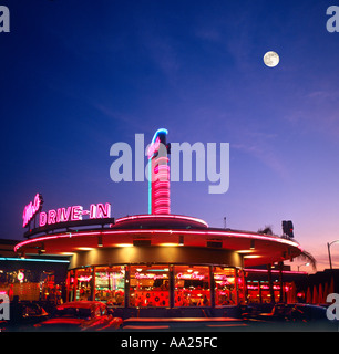 Mel's Diner le soir, Universal Studios Orlando, Floride, USA Banque D'Images