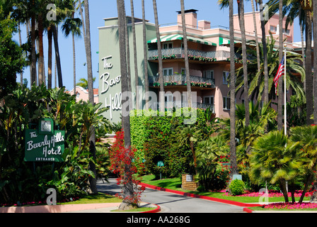 L'hôtel Beverly Hills et jardins Banque D'Images