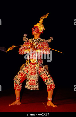 Khon danse masquée, Khon Khon danse, danseurs, Roseraie, capitale, Nakhon Pathom, province de Nakhon Pathom, Thaïlande, Asie, Banque D'Images