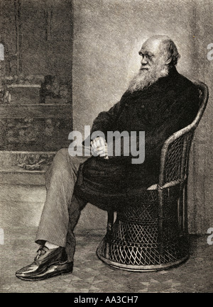 Charles Darwin, 1809 - 1882. Naturaliste, géologue et biologiste anglais. Vu ici dans son âge. Banque D'Images